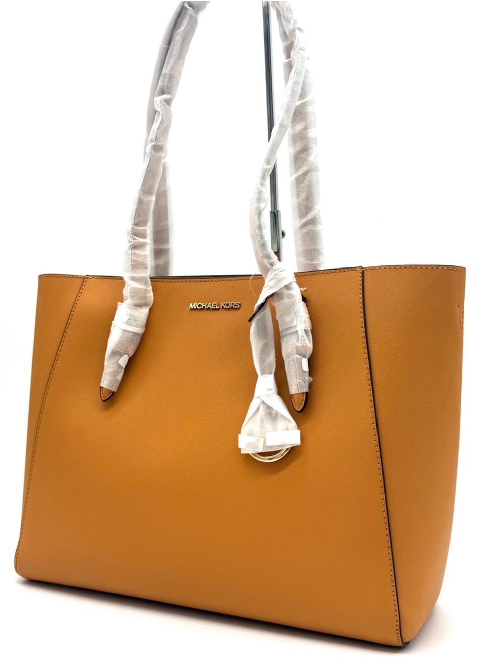 Michael Kors Charlotte LG Tote Bag 3 IN 1 Leather Shoulder Bag Cider